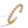 Gold Plated Flower Bracelet For Women With Colorful Zirconia Adjustable Fit 12