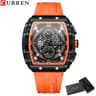 Luxury Square Chronograph Watch For Men Waterproof Luminous Quartz Date Watch 17