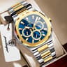 Mens Chronograph Watch Stainless Steel Waterproof Quartz Business Watch 9