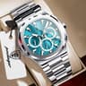 Mens Chronograph Watch Stainless Steel Waterproof Quartz Business Watch 10