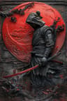 Samurai Sword Art Metal Sign Authentic Japanese Warrior Painting For Cafe Garage  HistoryThemed Roo 12