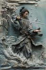 Samurai Sword Art Metal Sign Authentic Japanese Warrior Painting For Cafe Garage  HistoryThemed Roo 13