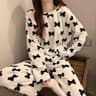 Womens Winter Home Clothes Set Thiened Long Sleeve Coral Fleece Pajamas Cute Cartoon Print Sleepwea 6