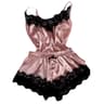Sexy Lace Satin Pajama Set For Women VNeck Stretch Sleepwear Strap Vest Top Shorts Nightwear Linger 2