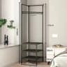 Multifunction Corner Coat Hat Rack Metal Clothing Storage Shelf Removable Detachable Floor Standing 5