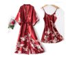 Sexy Nightwear Gown Women Pyjama V Neck Silky Sleepwear Spring Lady Sleep Suit Robe Homewear Neglig 4