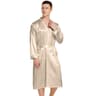 Navy Blue Silk Satin Kimono Gown Men Long Bathrobe Sleepwear Wedding Robe Loungewear For Bridegroom 1