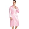 Navy Blue Silk Satin Kimono Gown Men Long Bathrobe Sleepwear Wedding Robe Loungewear For Bridegroom 3