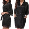 Ice Silk Plus Size Nightgown Womens Underwear Glossy Robe Pajamas Trendy Fashionable Homewear 3