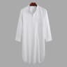 Fashionable Mens Buttondown Sleep Robes Solid Color Stand Collar Long Sleeve Nightgown Comfortable  9