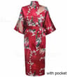 Women Satin Long Robe Sexy Wedding Bride Bridesmaid Gown Oversize Bathrobe With Pockets Loungewear  5