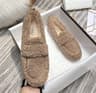 Furry Lambswool Mocasines Plus Size Women Shearling Flats Warm Cotton Shoes Slip On Sheep Fur Lined 7