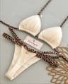 Sexy Print Bikini Sets Halter Laceup Tops Thongs Beach Bathing Suit Y2k Swimsuits For Women Stylish 2