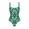Vintage Pattern Printed One Piece Swimsuit Swimwear Bikini Set For Women 3