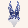 Vintage Pattern Printed One Piece Swimsuit Swimwear Bikini Set For Women 7
