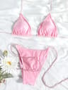 Sexy Triangle Mini Bikini Set Micro Thongs Bathing Suit For Women Biquini Bandage Beachwear Print S 3