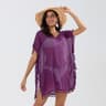 Tassel Trim Bikini Cover Up Beach Dress Women SeeThrough Summer Swimsuit Mini Dress Coverups Sunscr 4