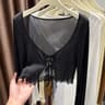 Ice Silk Summer Women Sun Protection Cardigan Thin Long Sleeve Coverup Solid Color Lace Up Sunscree 3
