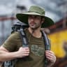 Mens Panama Hat Breathable Mesh Hiking Hat AntiUV Sun Protection Fishing Hat 0