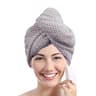Absorbent Hair Towel Wrap Solid Color Textured Dry Hair Cap For Women 8