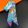 Luxury Silk Scarf Fashion Hair Headband Flowers Women Scarf 8