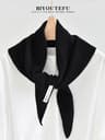Decorative Small Scarf Wool Knitted Triangle Shawl For Womens Autumn Winter Neck Warmth 15