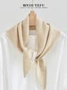 Decorative Small Scarf Wool Knitted Triangle Shawl For Womens Autumn Winter Neck Warmth 19
