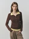 New Autumn Womens Knitted Sweater Vintage Cozy Cable Knit Top Color Block Barenia Style Fake TwoPie