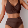 VigoBreviya 2025 Sexy Solid Strapped Swimwear Women Cross Push Up Bikini Set Brazilian Lady Swimsuit