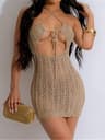 Crochet Backless Tunic Beach Cover Up Beach Dress Beachwear Coverups For Female Women Summer Fashio 7