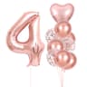 Rose Golden Number  Heart Balloons For Wedding And Birthday Celebration 8