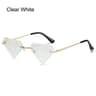 Rimless Sun Glasses For Women Retro Diamond Shaped Halloween Glasses Triangle Sunglasses Rave Party 6
