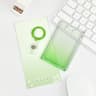 Gradient Pink Transparent Sliding Cover Card Holder With Keychain For Work Student ID Bus Transport 7