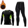Winter Warm Men Underwear Set Fleece Thermal Long  Compression Tights Sports Fitness Undershirts Tr