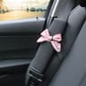 Pink Bow Universal Car Neck Pillow Four Seasons Ice Silk Waist Support Auto Seat Headrest Accessori 6