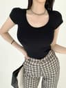 Women Cotton Slim Fit O Neck Summer Basic Tee Colors Korean Style Casual T Shirt 1