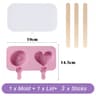 Cute Animal  Heart Silicone Popsicle Mold Set With Lid And Sticks 3