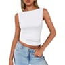 Slim Fit Sleeveless Tank Top For Women Trendy Summer Crop Vest 2