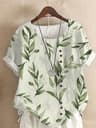 Retro Breeze Printed Beach Shirt For Women 1