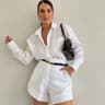 Breezy Button Up Womens Set With Long Sleeve Shirt  Shorts 1