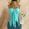 Seashell Accent Asymmetrical Camisole Top For Women Summer Beach Vacation Tank 0