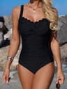 Women Tummy Control Criss Cross Body Shaping Swimsuit Swimwear 0