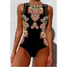 Floral Lace Up Push Up Swimsuit Women Beachwear Monokini Swimwear 0