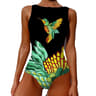 Floral Lace Up Push Up Swimsuit Women Beachwear Monokini Swimwear 1