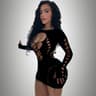 Midnight Allure Fishnet Bodycon Dress Plus Size Sheer Mesh Nightwear 0
