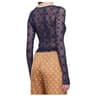 Moon Muse Korean Mesh Long Sleeve Top Hollow Out Moon Print Fitted Streetwear Shirt 0