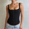 Lace Trim Corset Crop Top For Women Boned Slim Fit Party Clubwear 1