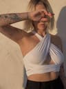 Sienna Criss Cross Halter Crop Top Backless Summer Going Out Top For Women 4