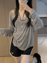 Elegant Slim Fit Long Sleeve Womens T Shirt Casual Autumn Basic Top 0