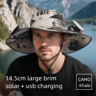 Solar Fan Hat With Dual Cooling Fans USB Rechargeable Wide Brim Sun Hat For Fishing  Hiking 4